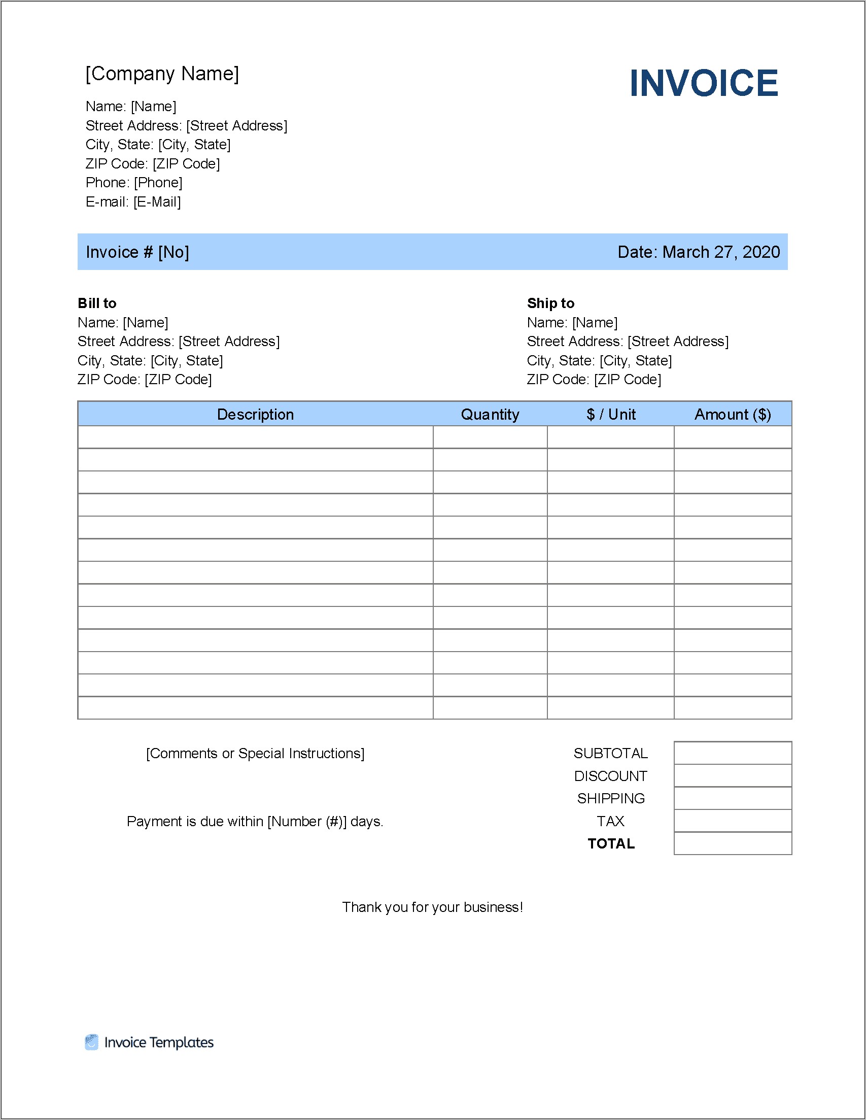 Microsoft Word Templates Download Invoice Failure