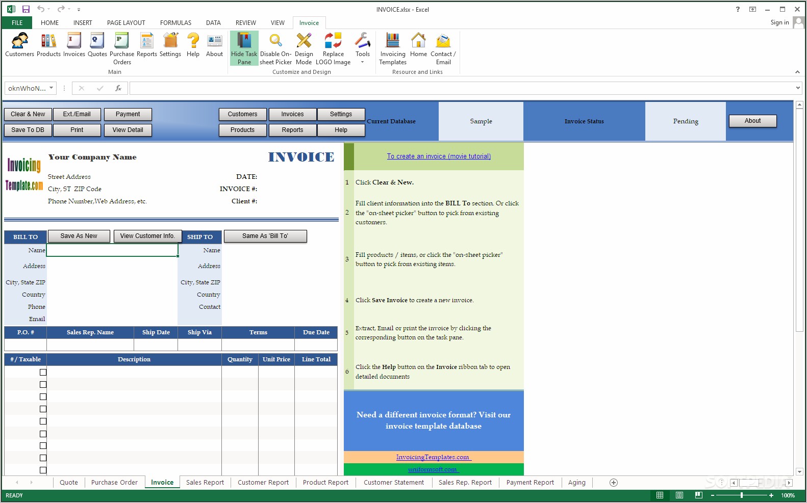 Microsoft Works Invoice Templates Free Download