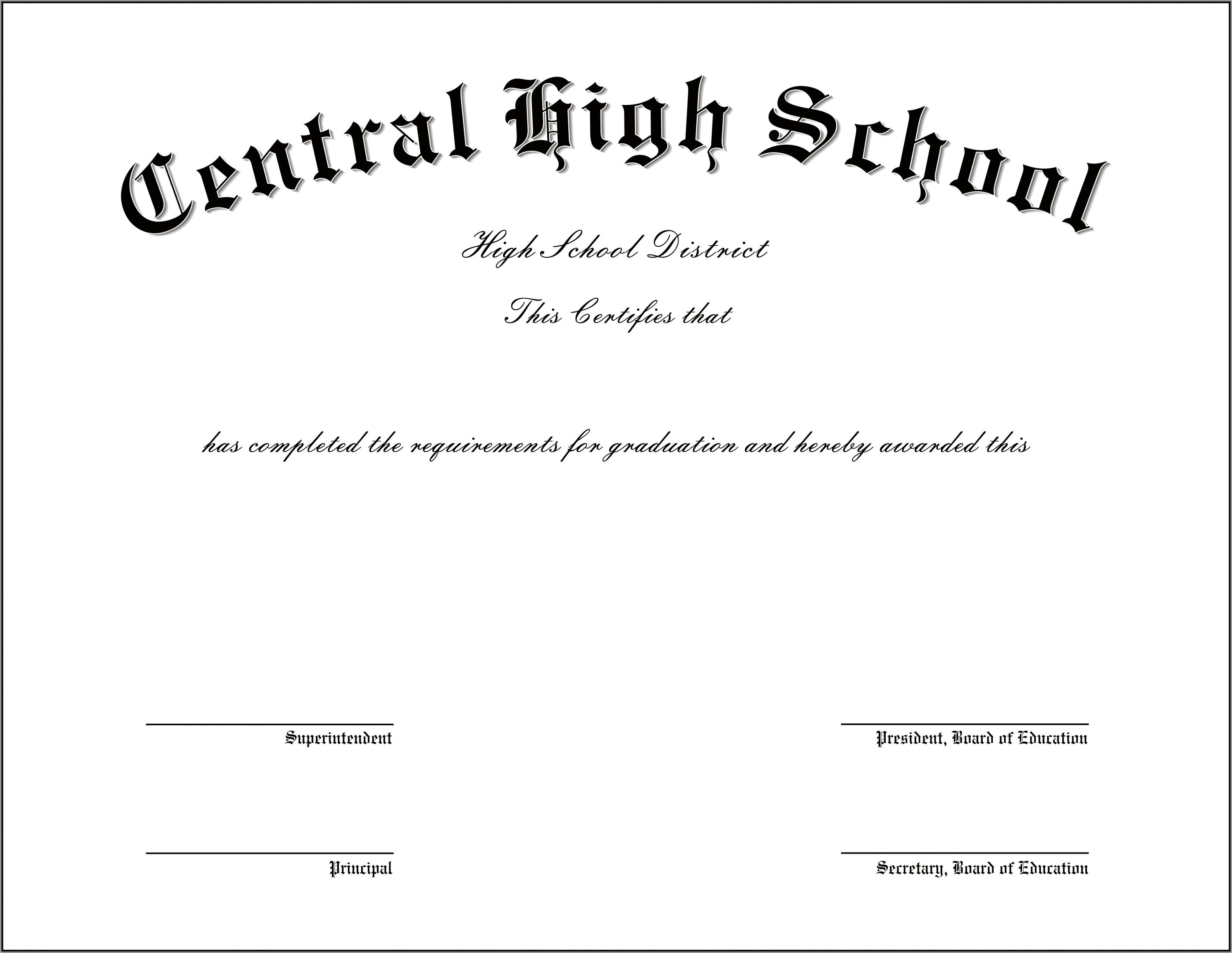 Middle Schoolgraduation Certificate Templates Free Download