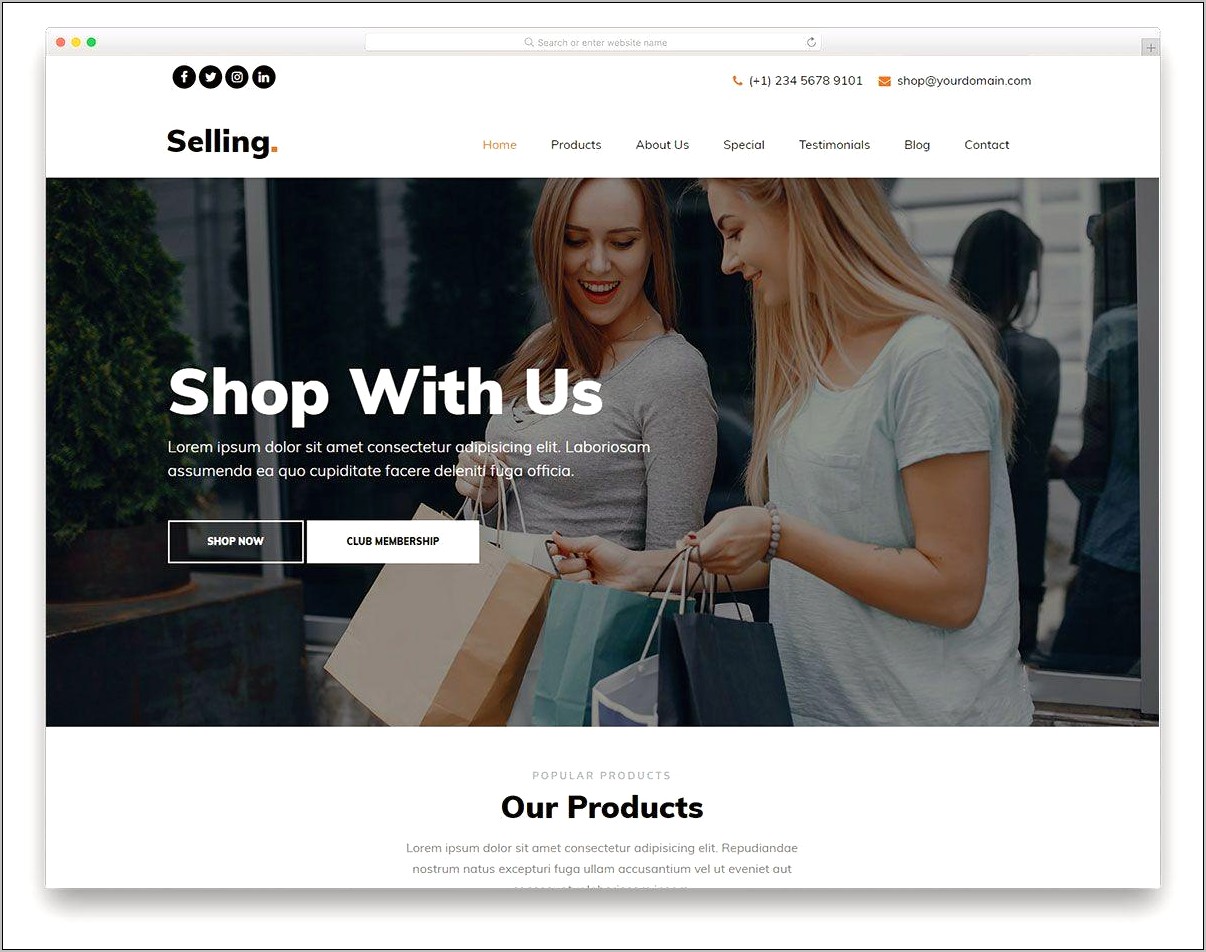 Mimity Online Shop Template Free Download