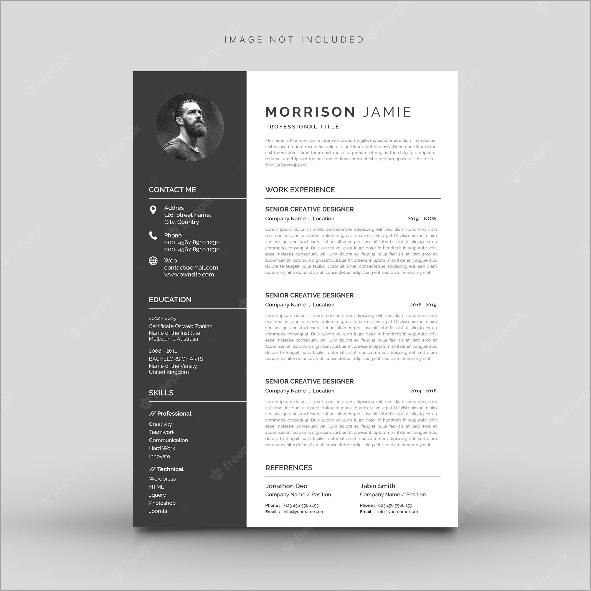 Minimalist Modern Free Resume Template