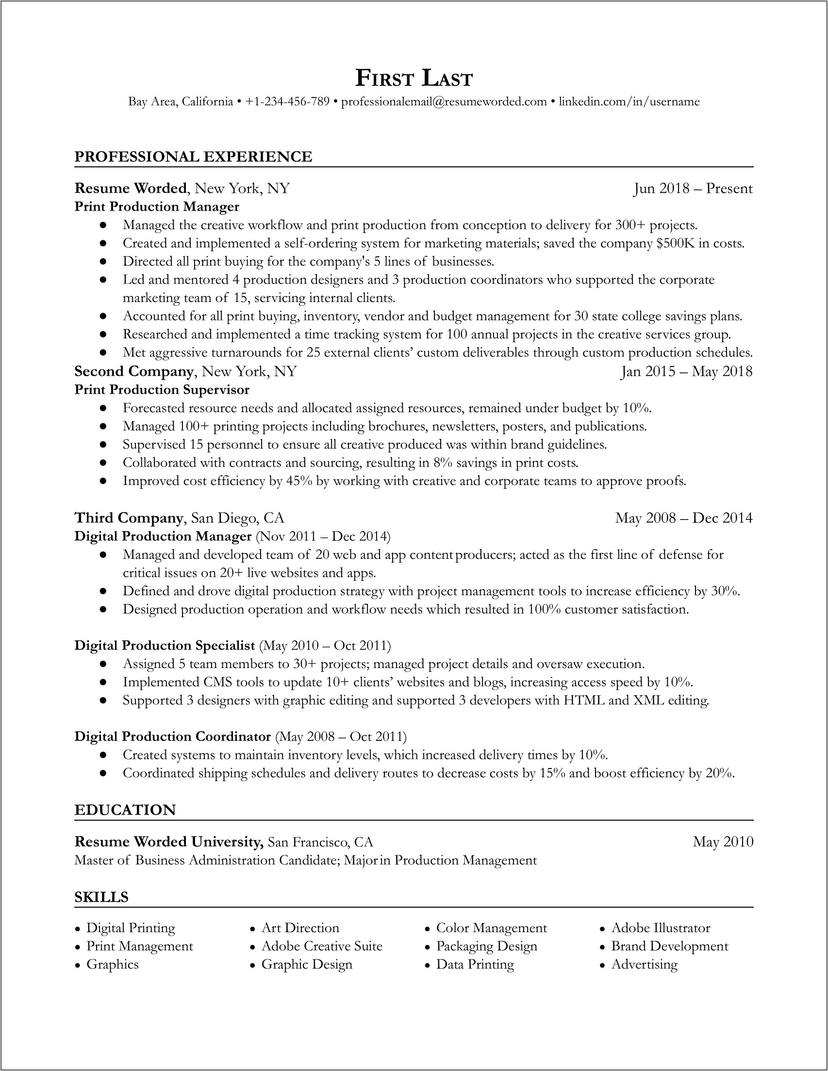 Mobile Printer Tester Sample Resume