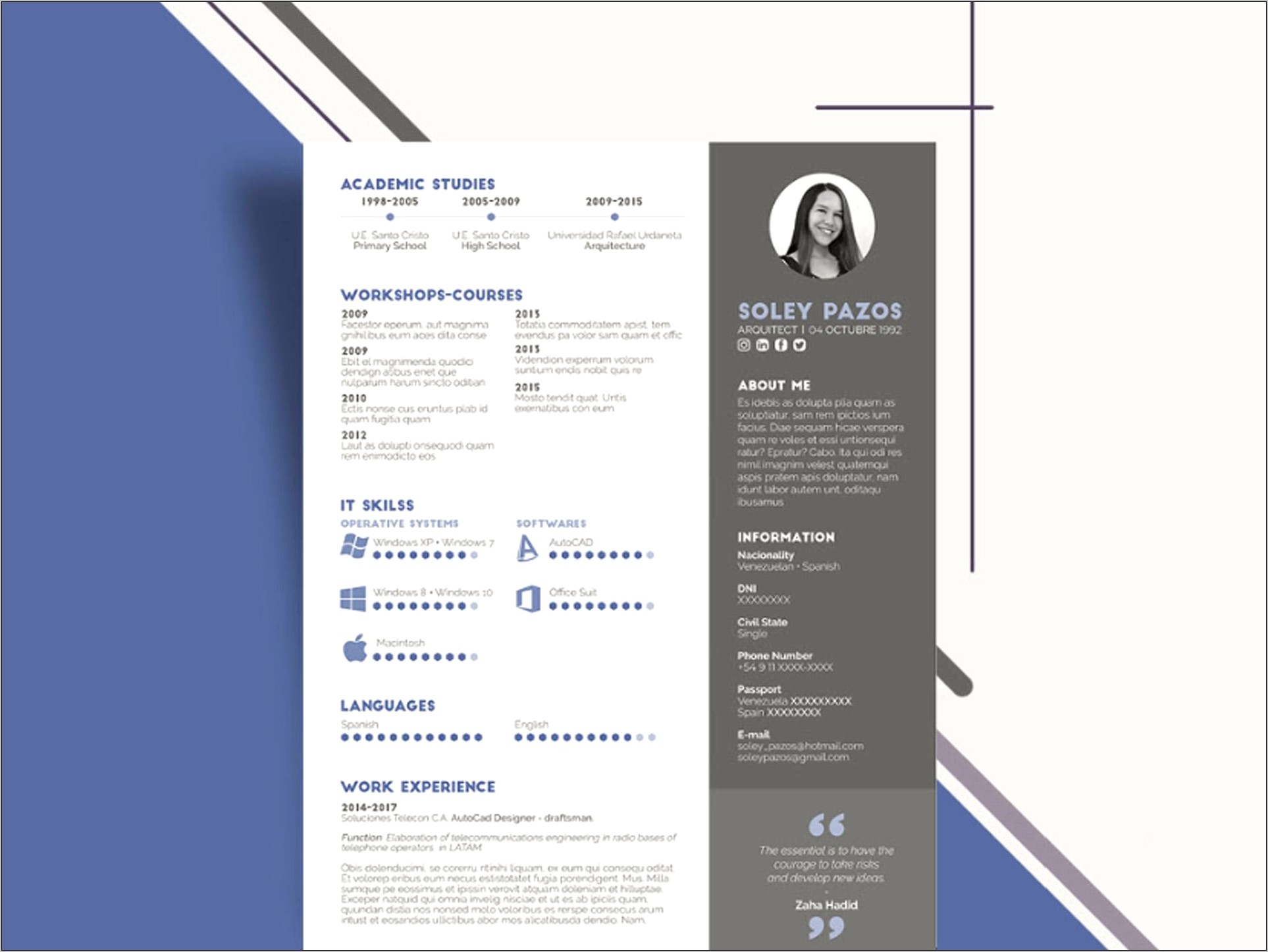 Modern 2 Column Resume Free