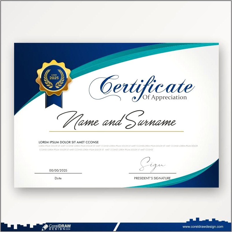 Modern Certificate Design Template Free Download