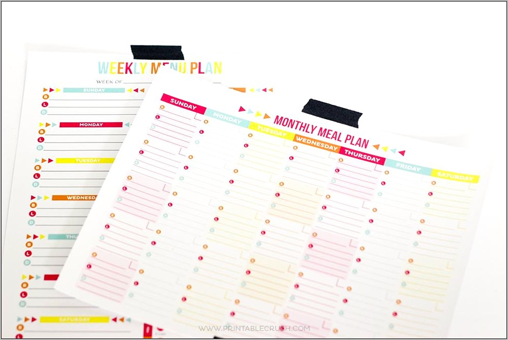 Monthly Meal Planner Template Free Download