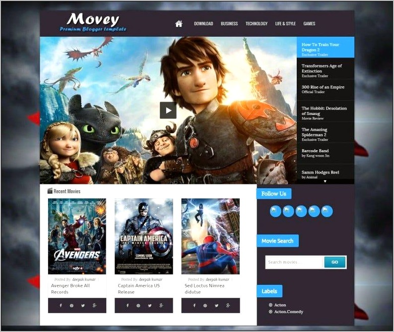 Movies Download Blogger Templates For Free