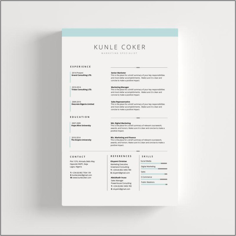 Ms Office Free Resume Templates