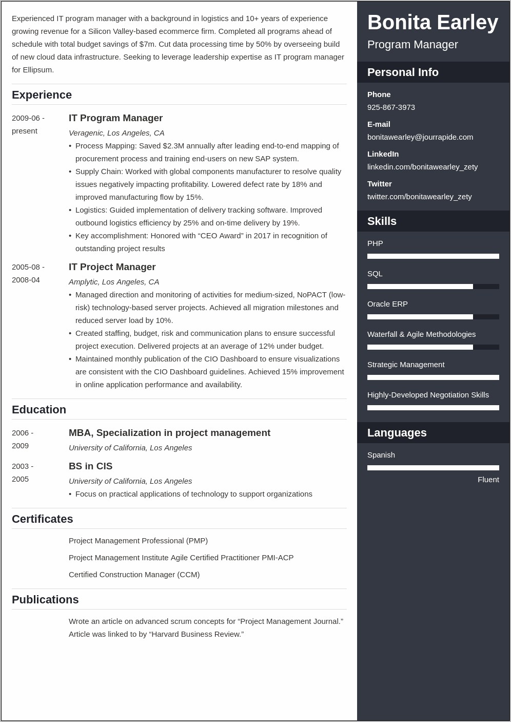 Msp Program Manager Resume Samples