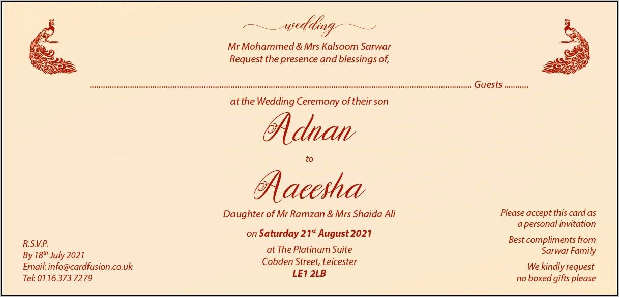 Muslim Wedding Cards Templates Free Download