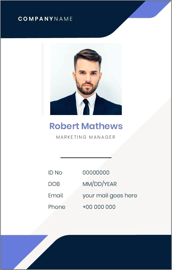 Name Tag Card Template Free Download