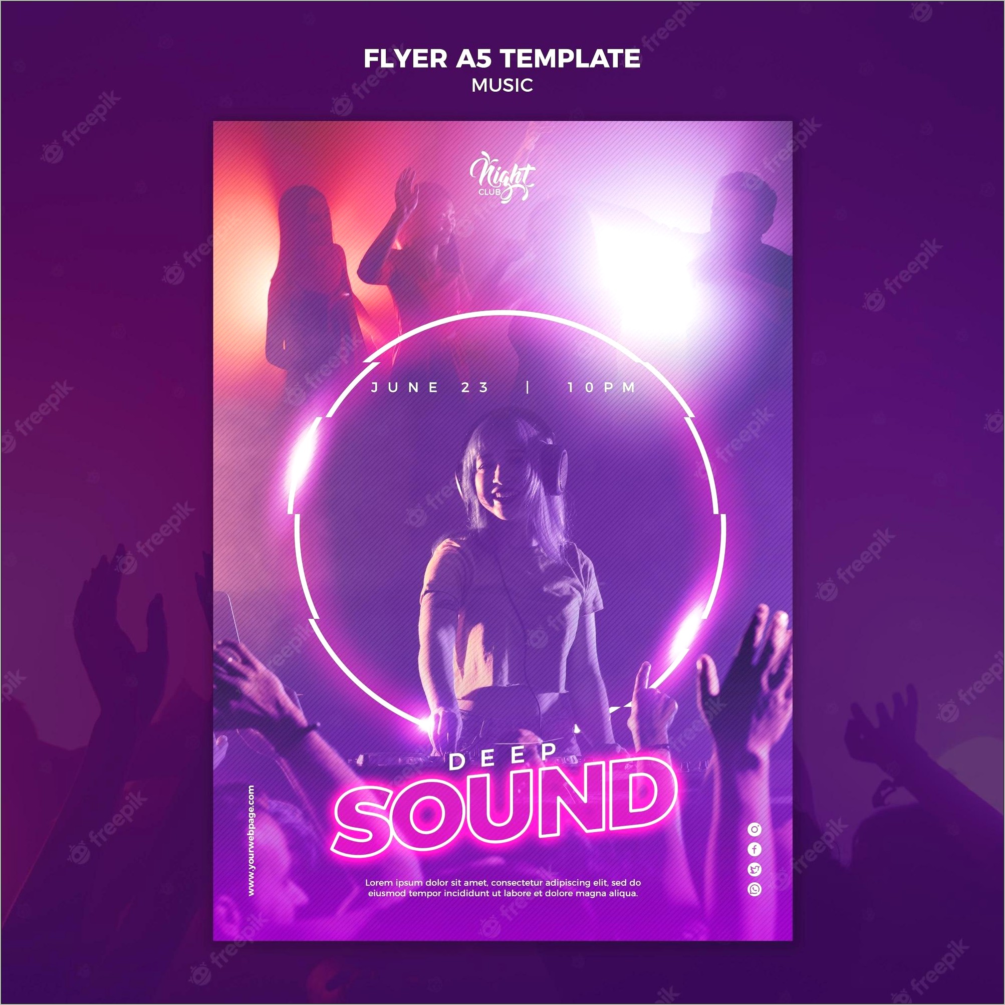 Neon Light Party Flyer Download Template