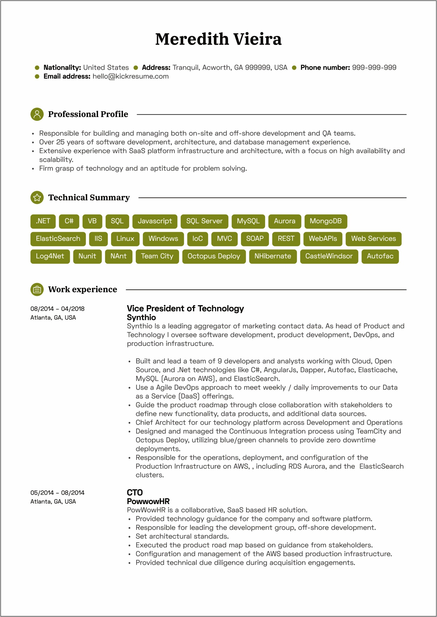 Net Architect Resume Sample Indeed