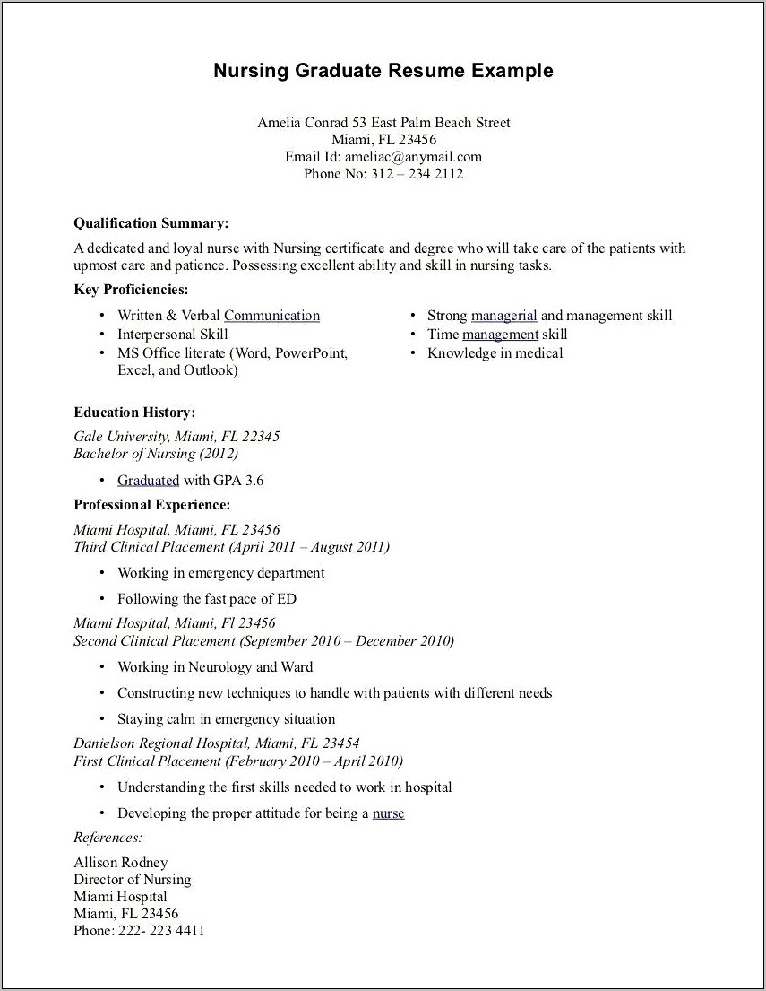 Neurology Nursing Skills For Resume