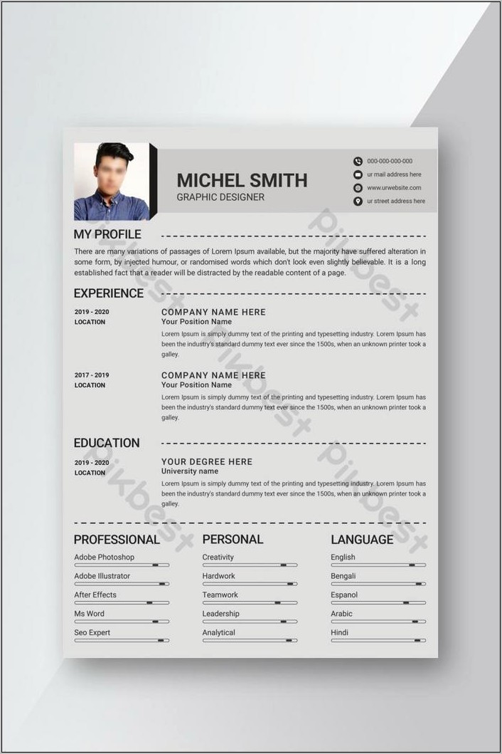 New Cv Template 2019 Free Download