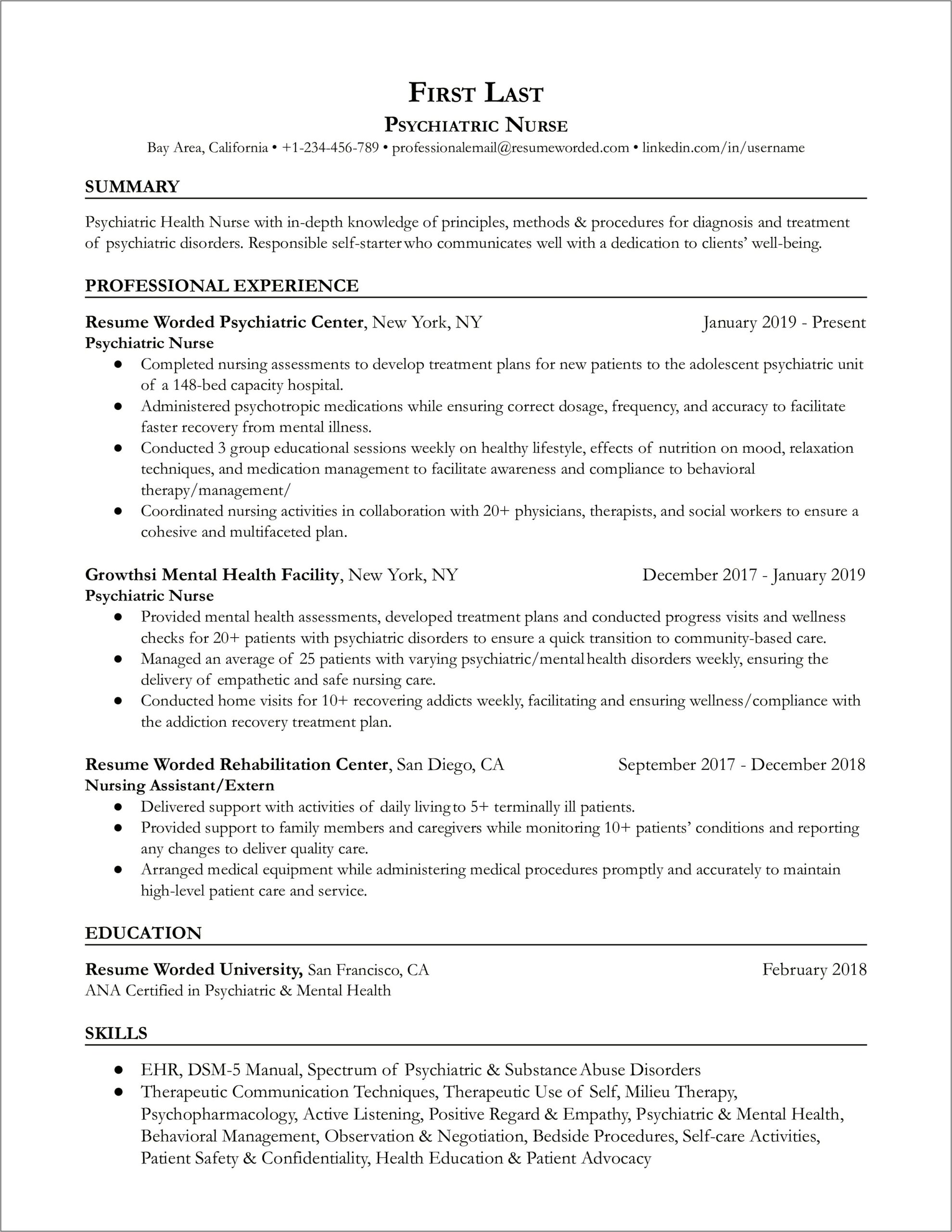 New Graduate Lpn Resume Skills