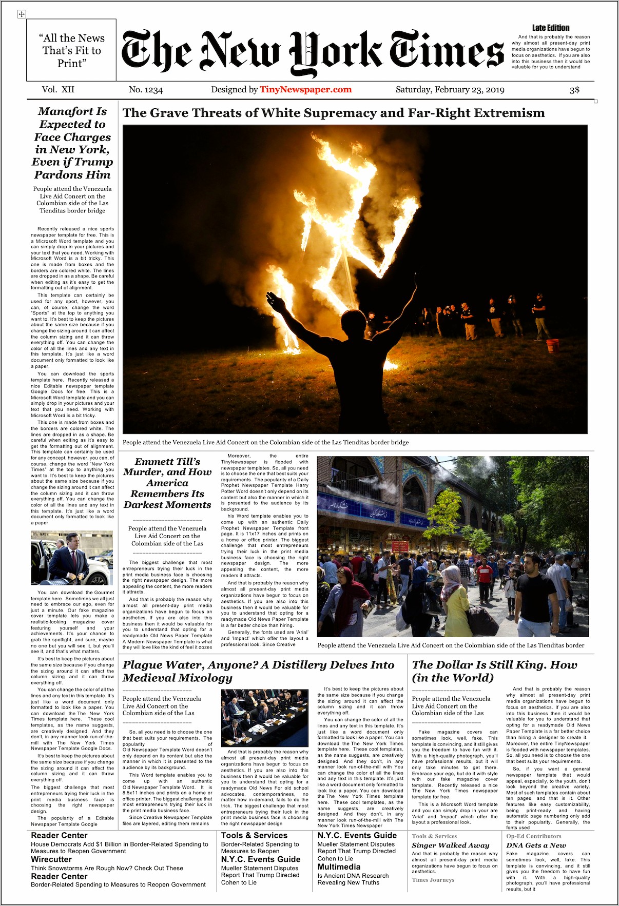 New York Times Newspaper Template Download