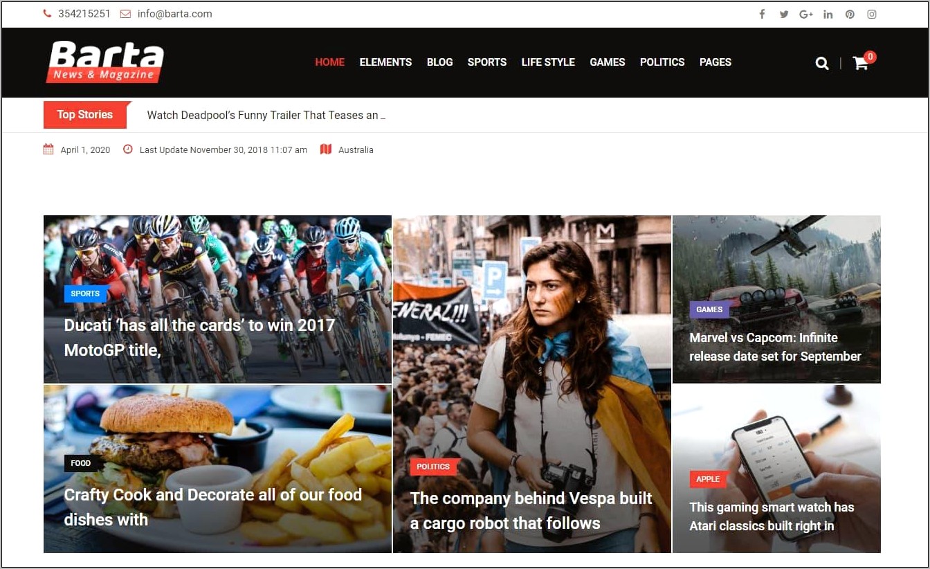 News Portal Template Bootstrap Free Download