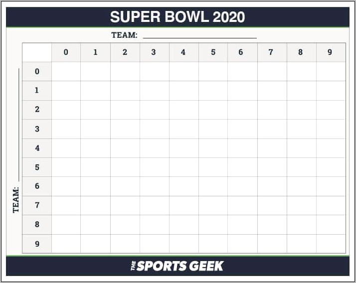 Nfl Square Pool Templates Free Download