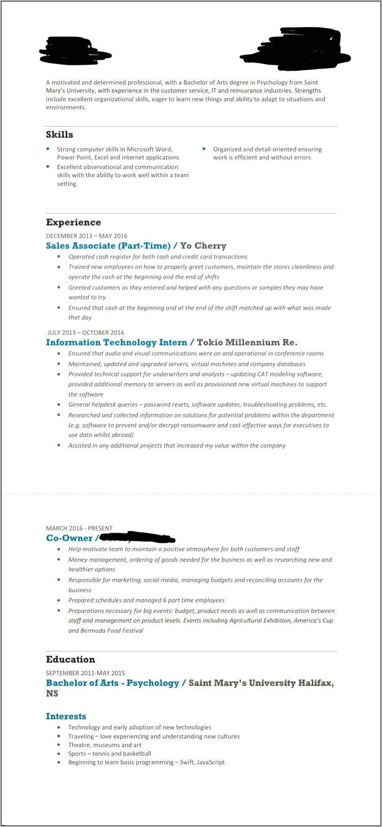 No Job Experience Resume Reddit