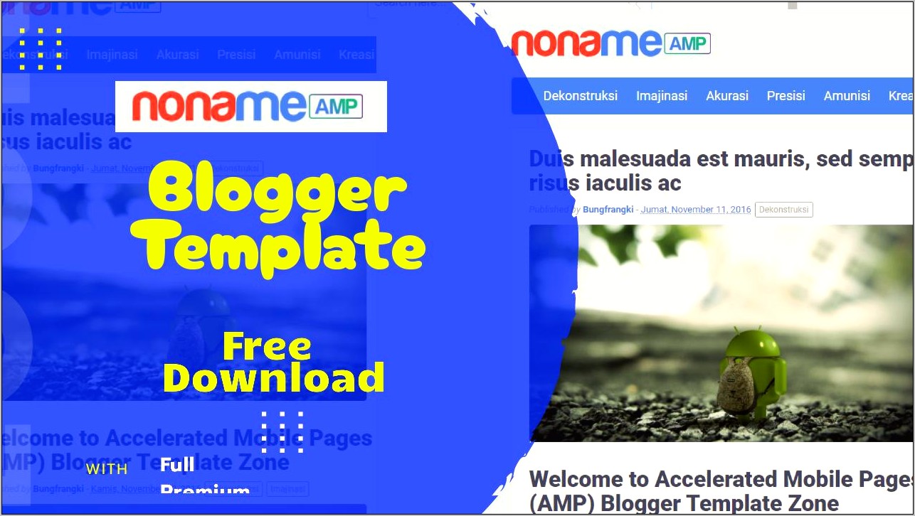 Noname Amp Blogger Template Free Download