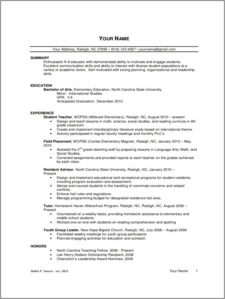 North Carolina Resume Help Free