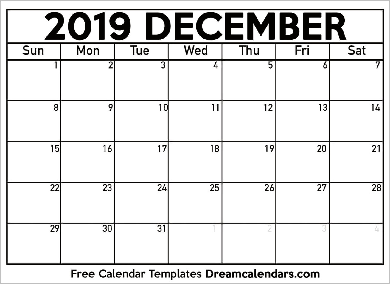 November 2019 Calendar Word Template Download