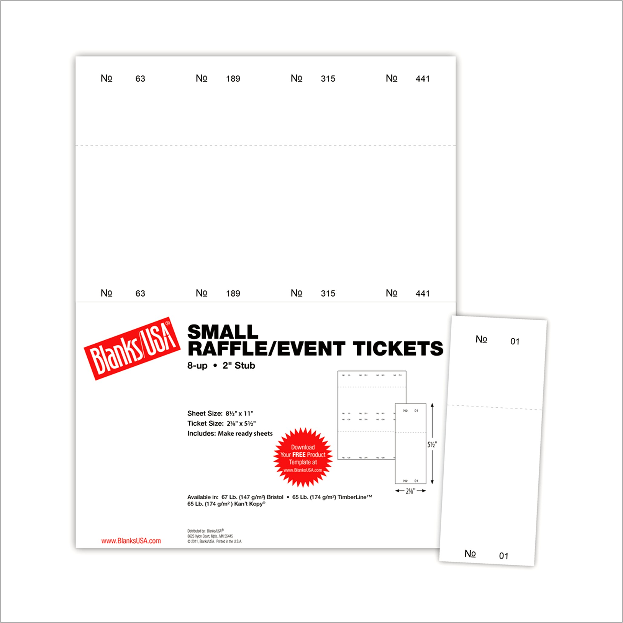 Numbered Event Ticket Template Free Download