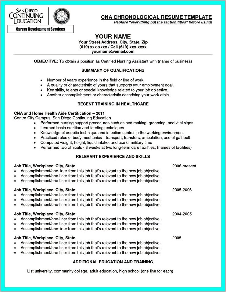 Nurse Assistance Key Resume Skills