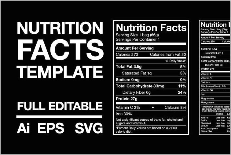 Nutrition Facts Template Psd Free Download