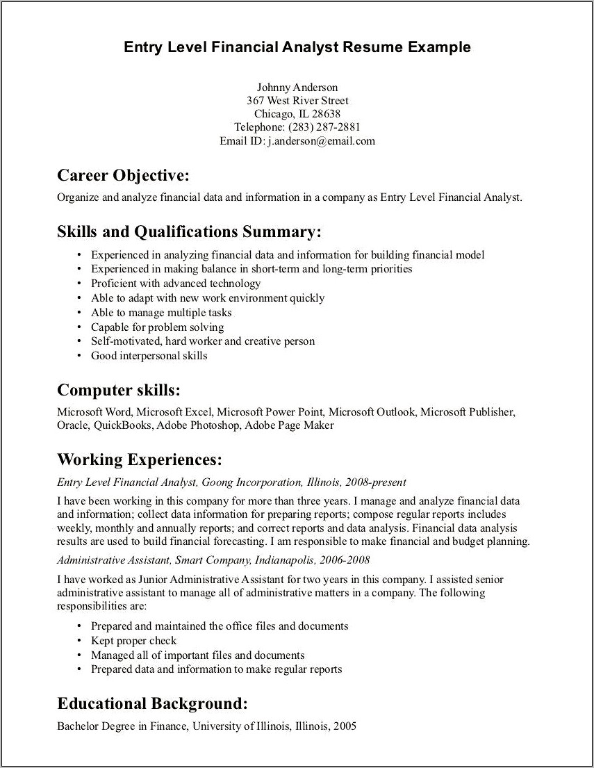 Objective For Creative Career Resume