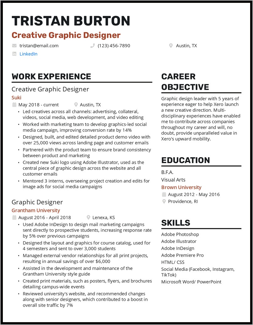 Objective For Graphic Installer Resume