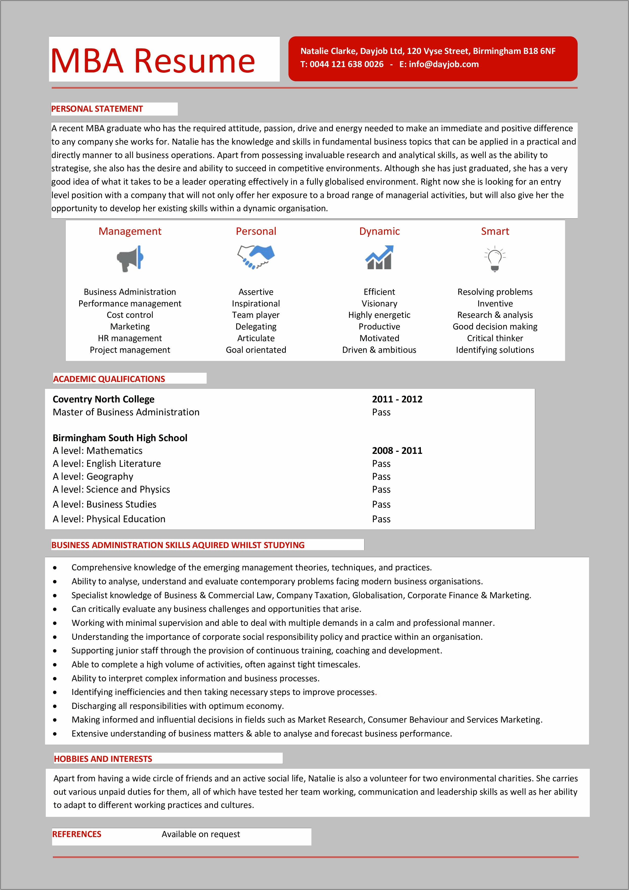 Objective For Internship Resume Mba