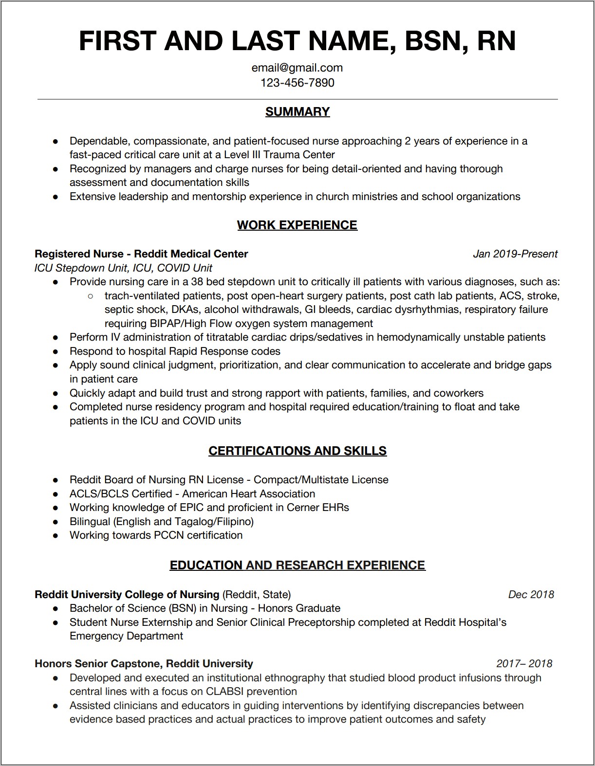 Objective For Nursing Externship Resume