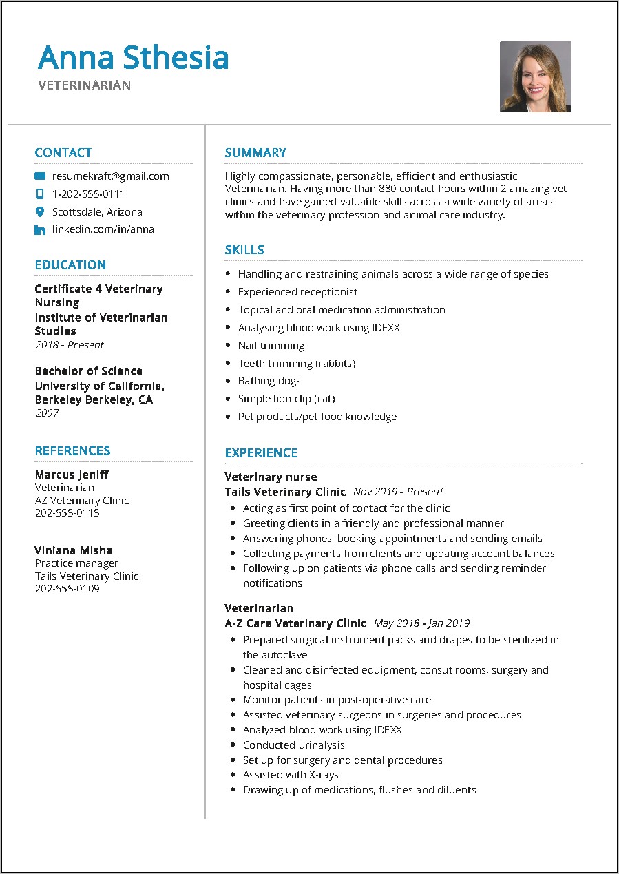 Objective For Resume Animal Care