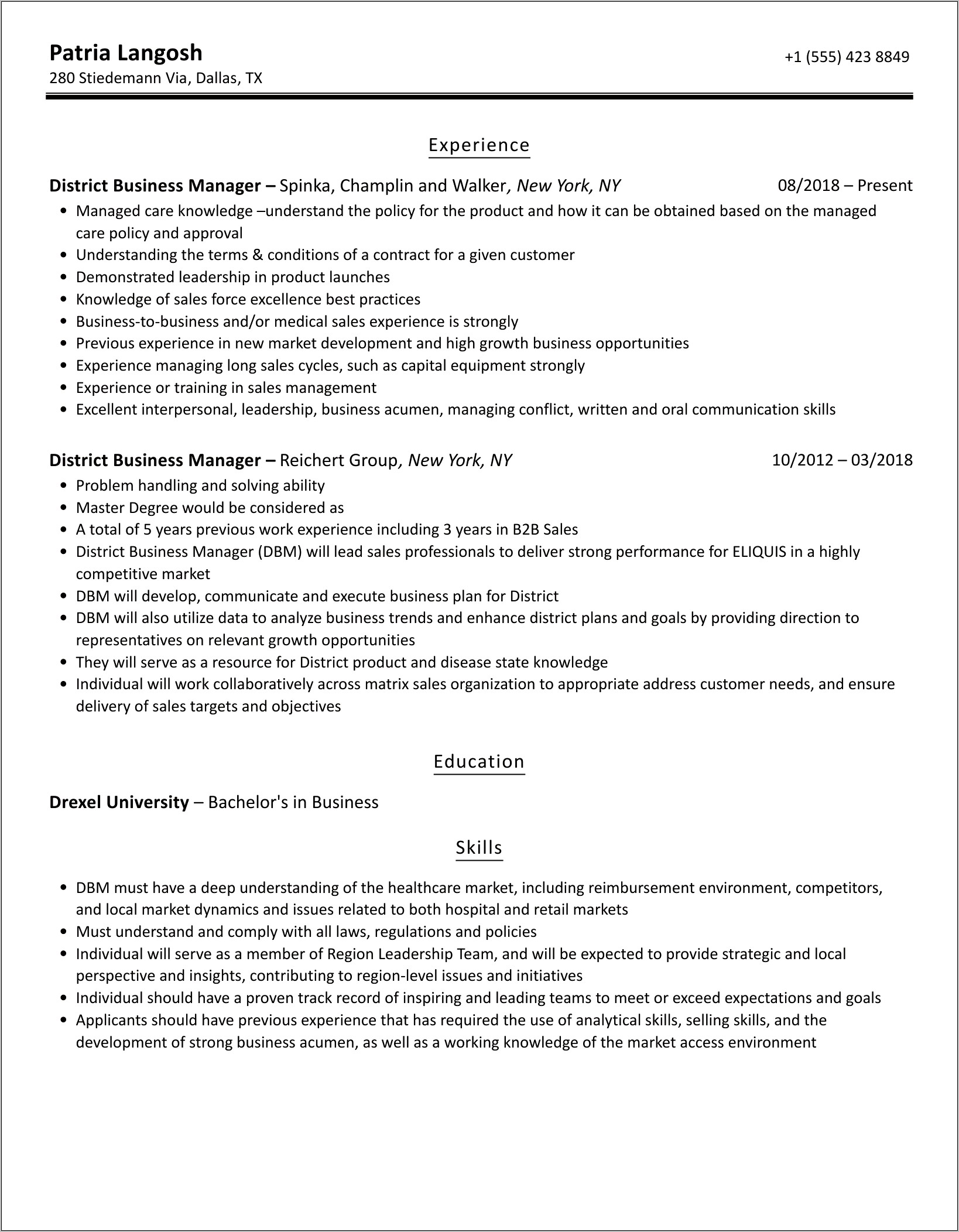 Objective For Resume Dc Dm