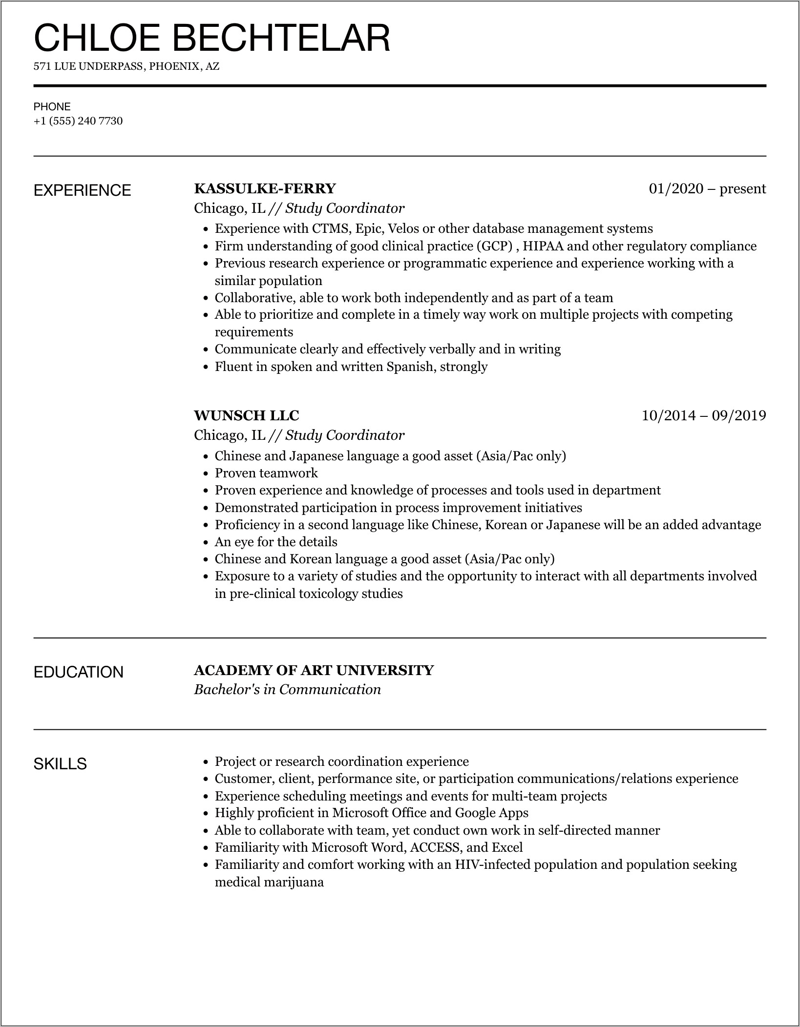 Objective For Resume For Resea