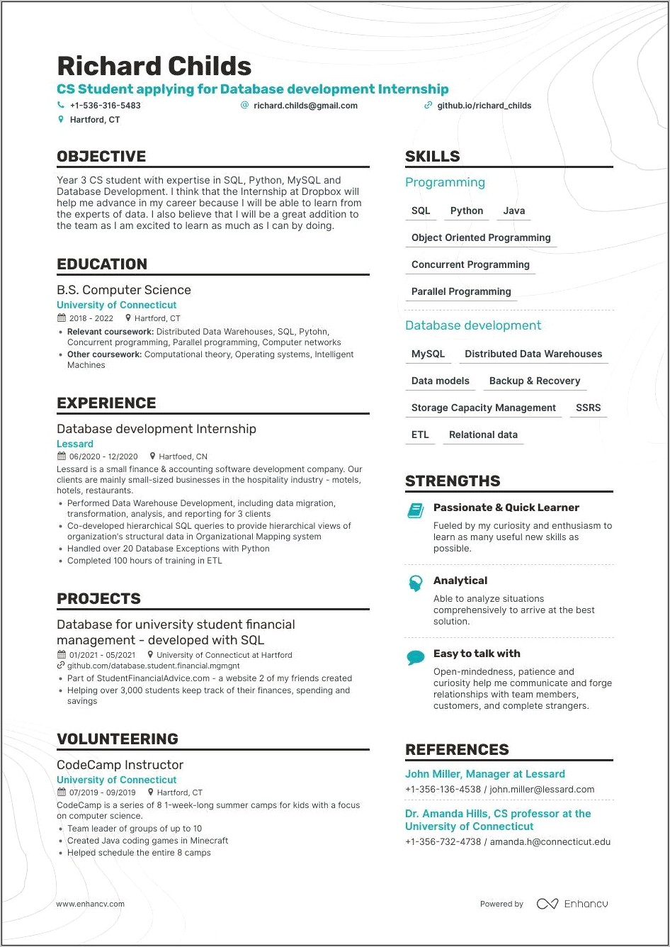 Objective In Resume Computer Science