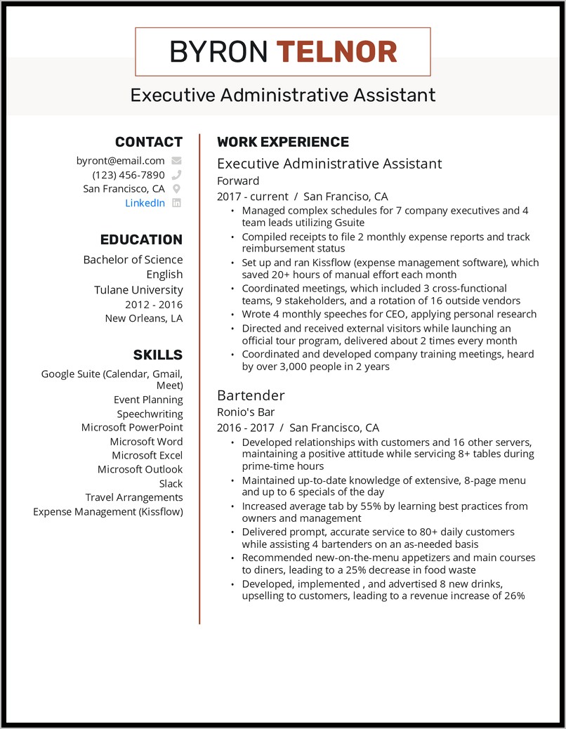 Objective Line Resume Administrative Assistant