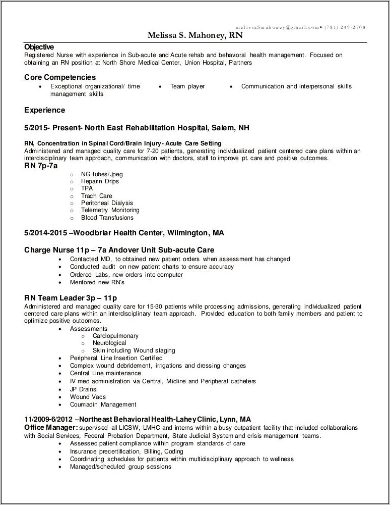 Objective On Resume Compliance Nurse