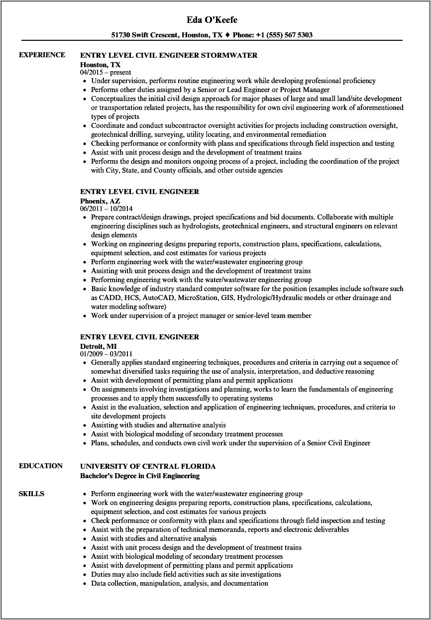 Objective Resume Statement Entry Level