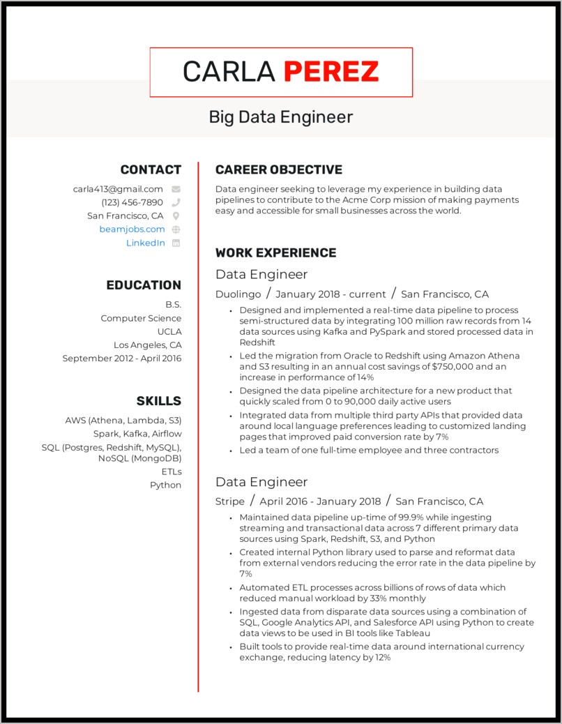 Objective Statements For Resume Engineers