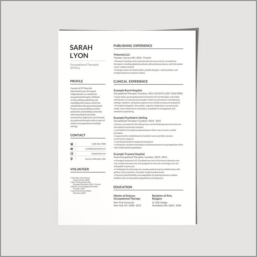 Occupational Therapy Assistant Resume Skills