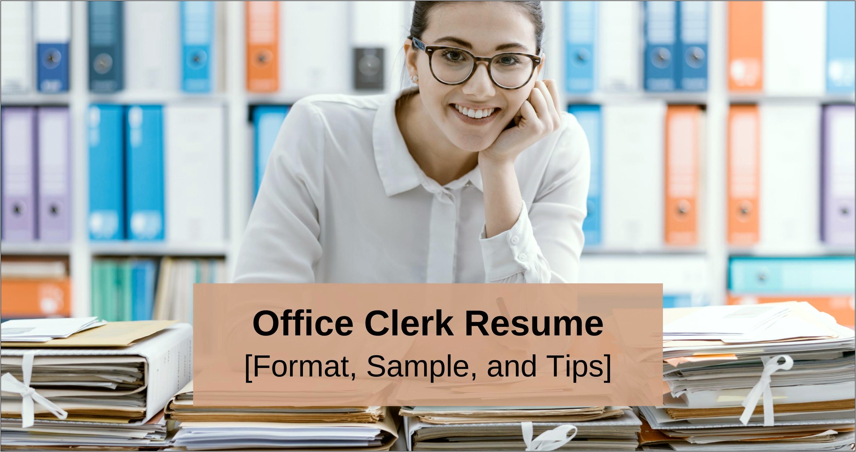 Office Clerk Resume Job Description