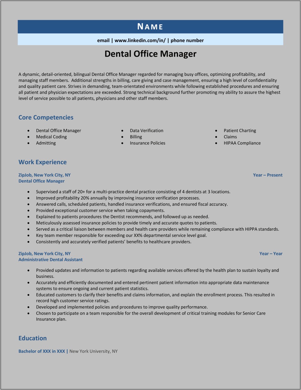 Office Manager Desciption Resume Examples