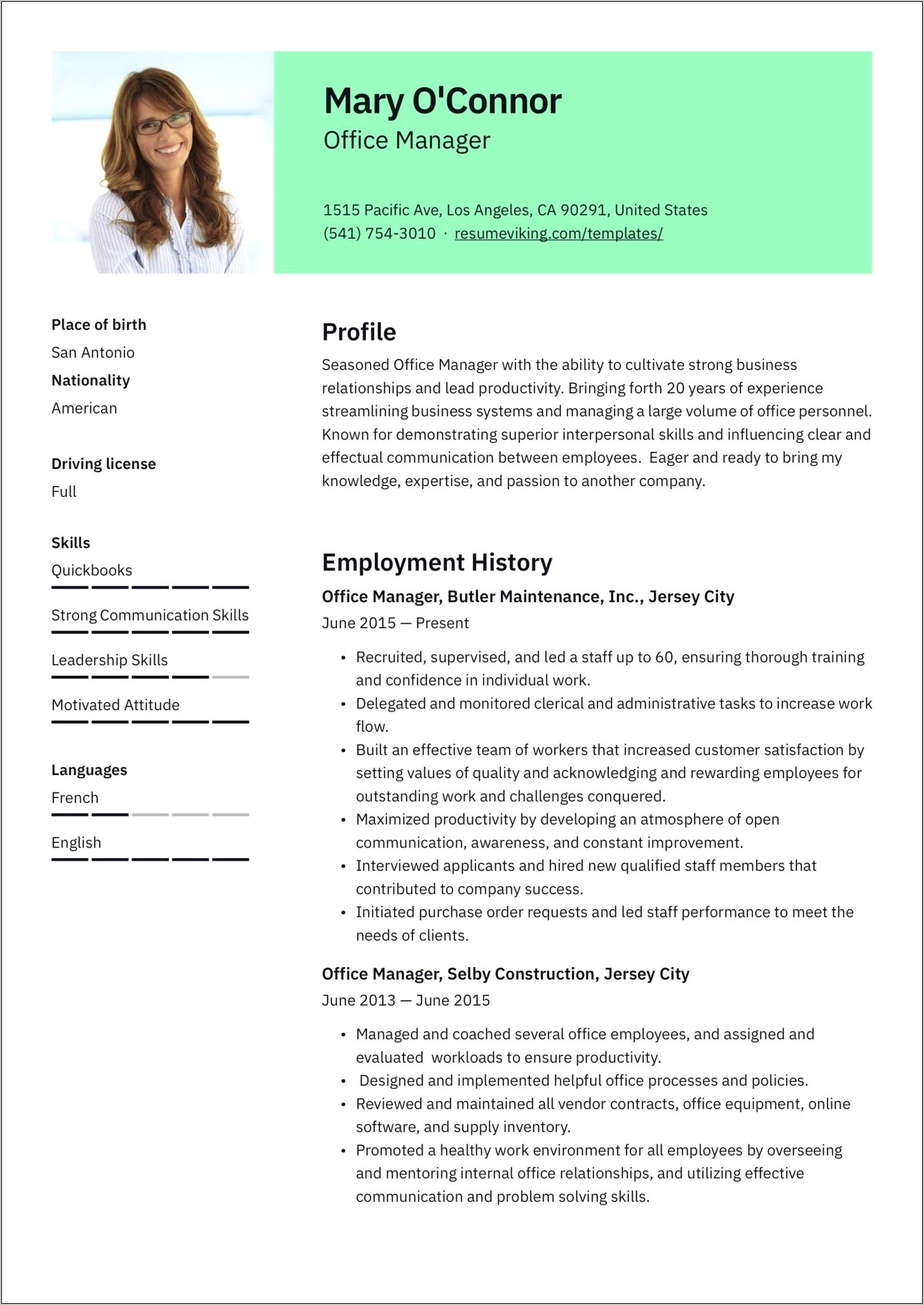 Office Manager Resume Sample Monster