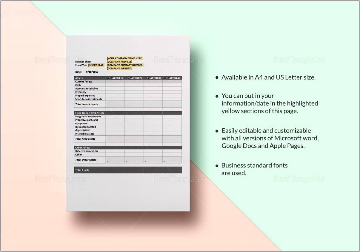 Official Microsoft Office Template Download Center Balance Sheet