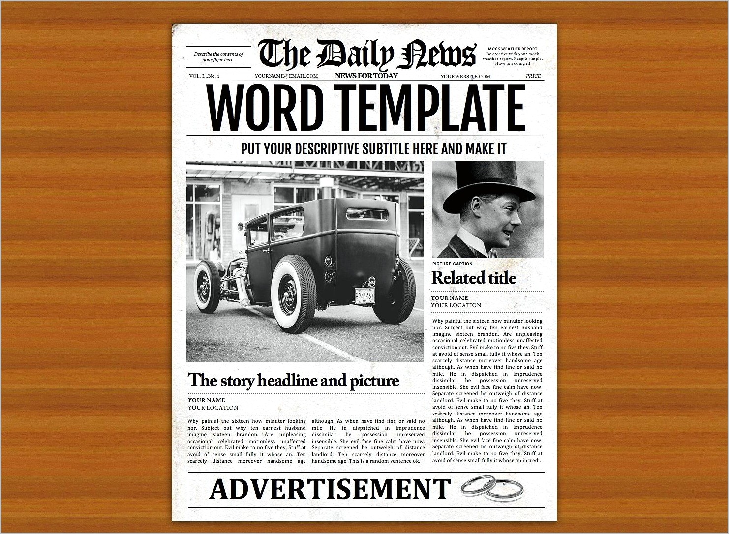 Old Newspaper Template Google Docs Download