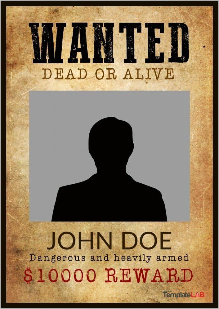 Old Wanted Poster Google Docs Template Free