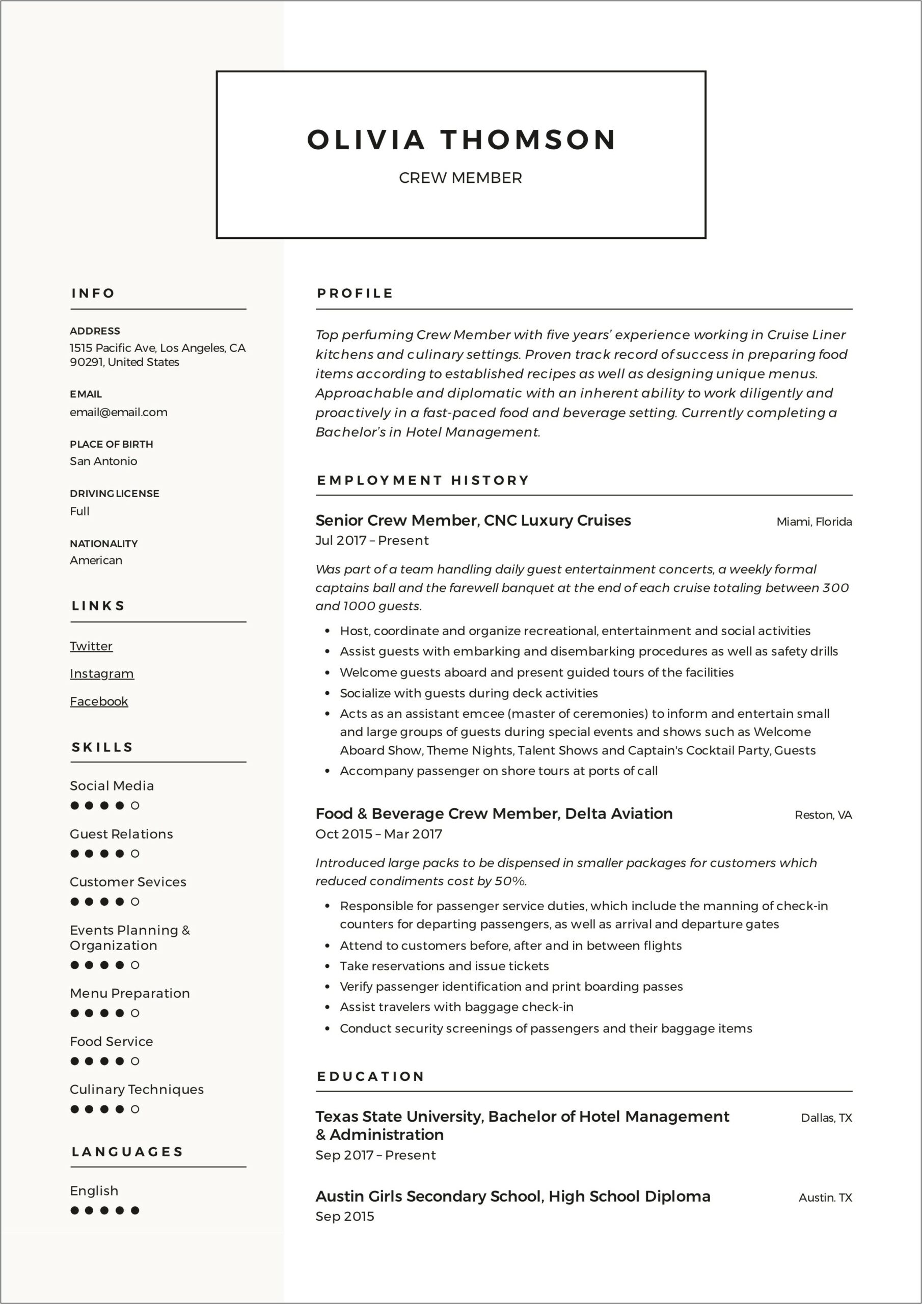 One Liner For Resume Examples