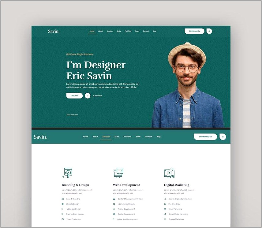 One Page Html And Css Template Free Download